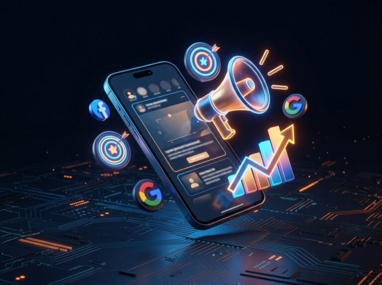 Social media advertising campaign with Facebook, Instagram and Google ads